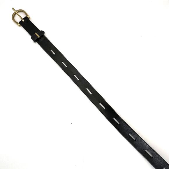 Madewell Backcountry Belt Black Leather Gold Brass Buckle Medium main image 4